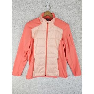 Eddie Bauer Primaloft Hybrid Jacket Women's 2XL Pink Peach Storm Repel Hooded